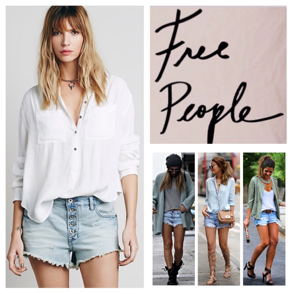 Free People Runaway Slouch Cutoff Denim Short